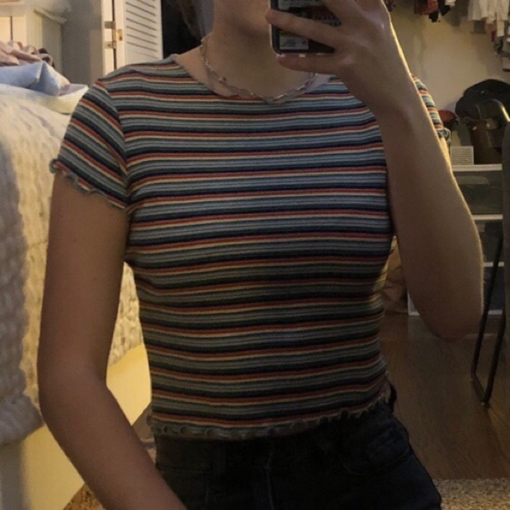 Brandy Melville Rainbow Stripe Top